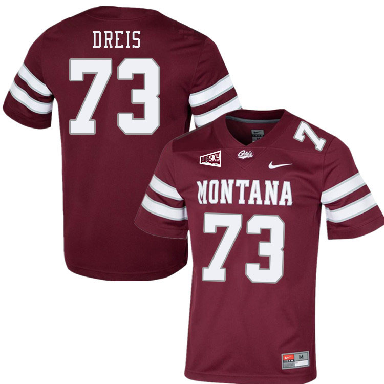 Montana Grizzlies #73 Colin Dreis College Football Jerseys Stitched Sale-Maroon